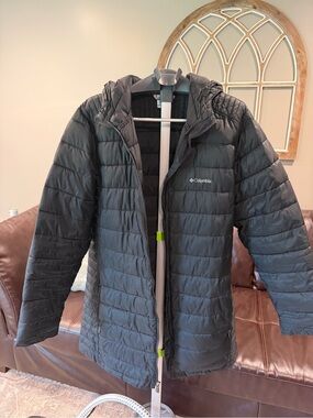 Columbia Youth Black Quilted Puffer Jacket with Hood